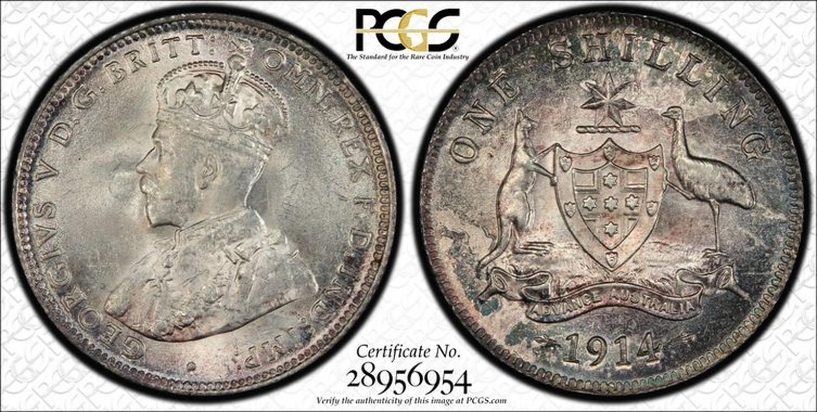 New-Acquisition---1914-Shilling-PCGS-MS-63